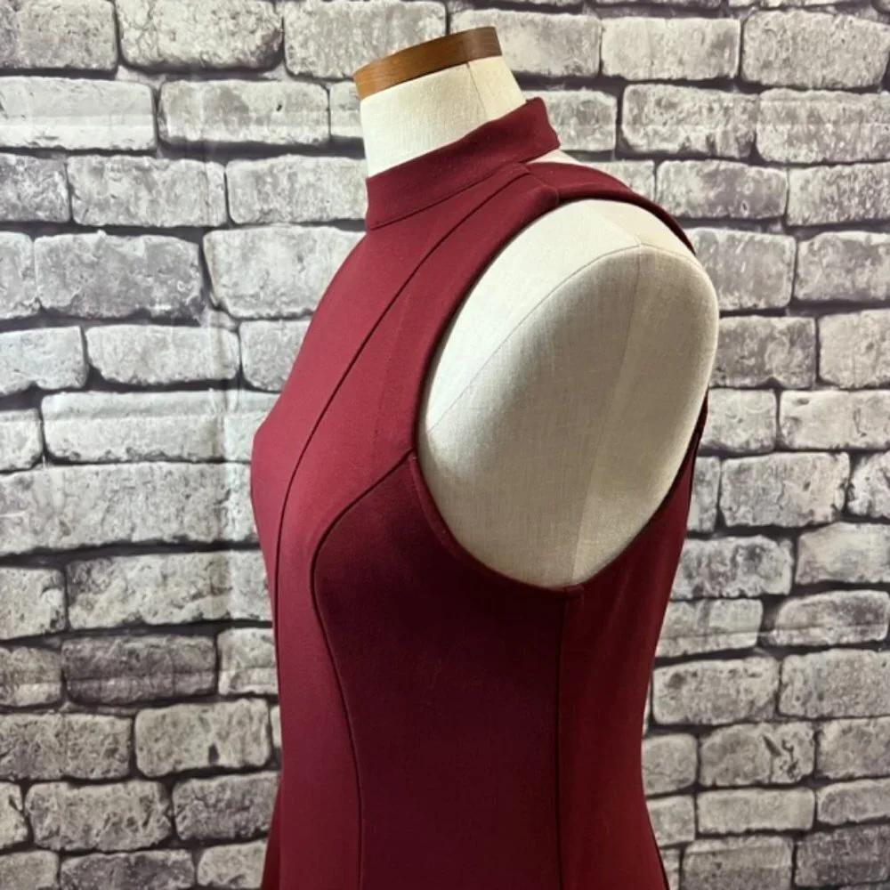 🎉🎉Host Pic🎉🎉 Free People Burgundy Sleeveless Fit & Flare Dress Size Medium